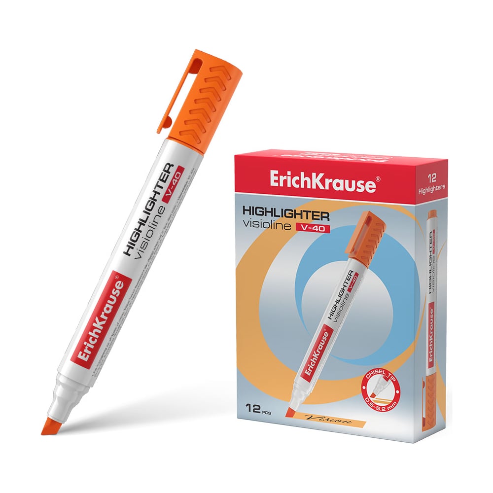 Изображение товара Текстмаркер ErichKrause Visioline V-40 Neon набор 12 шт оранжевый