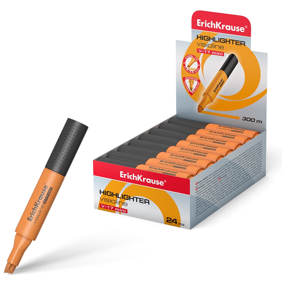 Изображение товара Текстмаркер ErichKrause Visioline V-17 Mini Neon 24 шт оранжевый