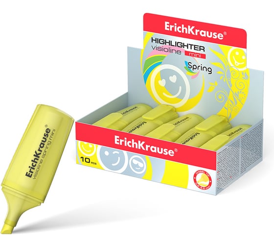 Изображение товара Маркер ErichKrause для выделения текста VisioLine® V-12 Мини Весна, цвет чернил желтый 48786