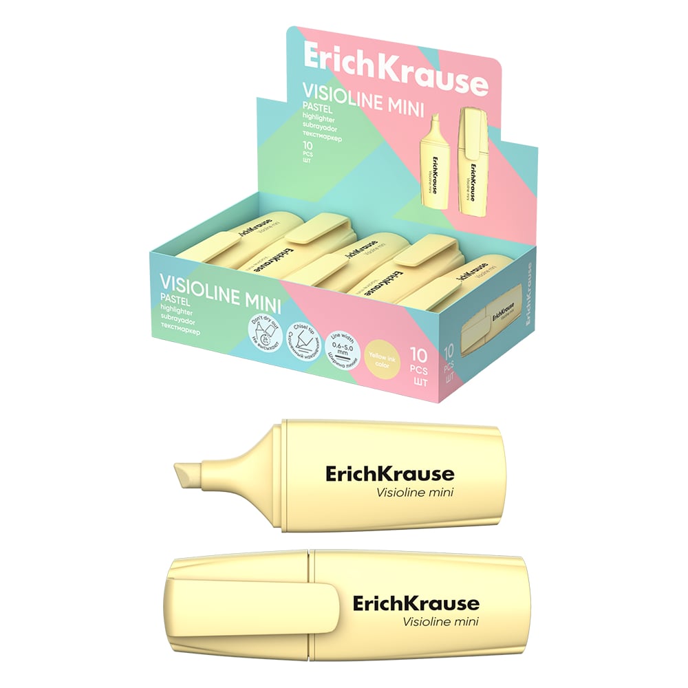 Изображение товара Текстмаркер ErichKrause Visioline V-12 Mini Pastel голубой набор 10 шт