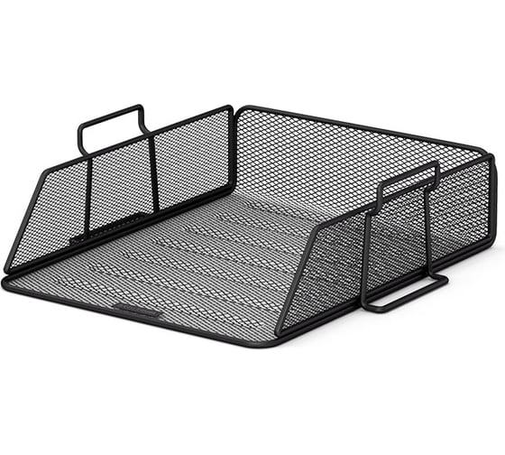 Изображение товара Лоток для бумаг ErichKrause 2-х уровневый металлический Compass, Classic, серебряный 22512