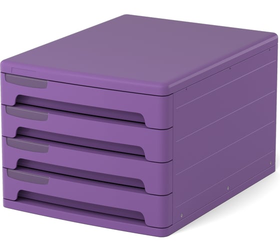 Изображение товара Файл-кабинет 4-секционный пластиковый ErichKrause Iris, фиолетовый 58077