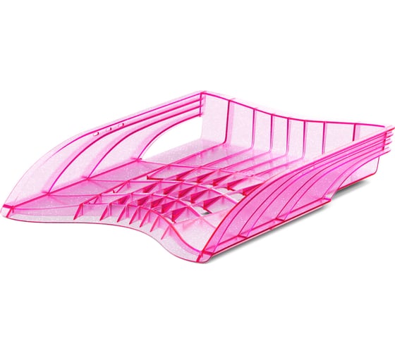 Изображение товара Лоток для бумаг ErichKrause пластиковый S-Wing, Glitter, розовый 55553
