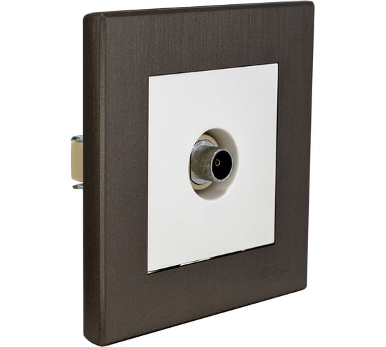 Изображение товара Розетка ТВ Luxar Mosaic с/у оконечная белая/титан с рамкой (20.040.01) 4606400430384