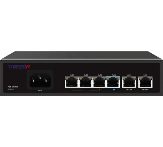 Изображение товара Коммутатор Trassir Ethernet, PoE TR-NS1206-65-4PoE УТ-00057970