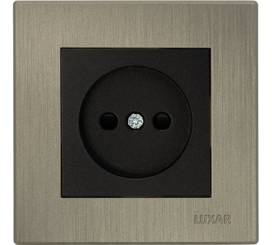 Изображение товара Розетка Luxar Mosaic с/у без з/к черная/титан с рамкой, 250В 16А (20.020.03) 4606400430636
