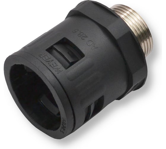 Изображение товара Муфта для гофрированных труб WEYER WQGM-M25B/AD28.5 коннектор прямой, нар. M25x1.5 WE0305100