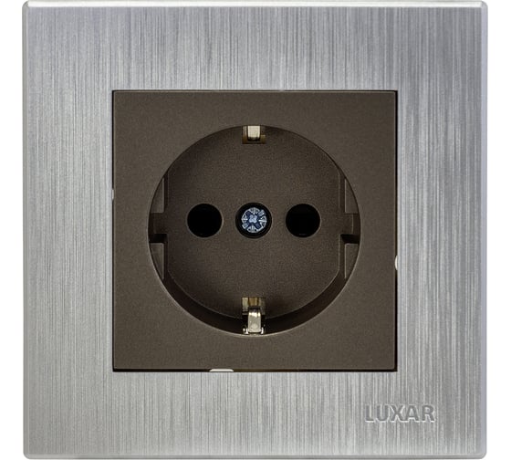 Изображение товара Розетка Luxar Mosaic с/у с з/к титан/серебро с рамкой, 250В 16А (20.025.05) 4606400430575