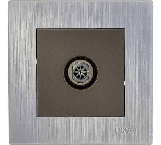 Изображение товара Розетка ТВ Luxar Mosaic с/у оконечная титан/серебро с рамкой (20.040.05) 4606400430599