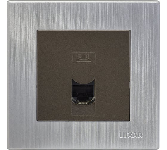 Изображение товара Розетка компьютерная Luxar Mosaic с/у RJ-45 титан/серебро с рамкой (20.045.05) 4606400430582