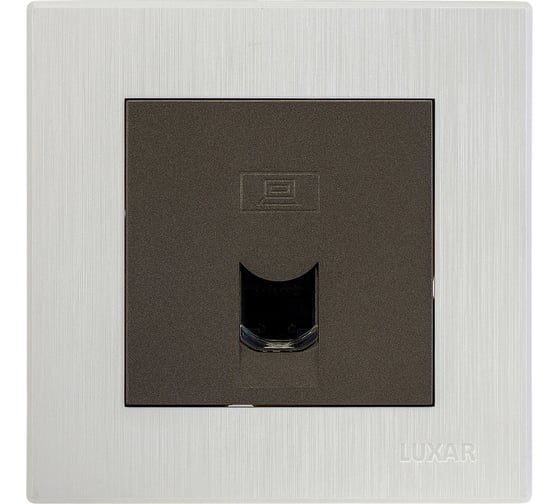 Изображение товара Розетка компьютерная Luxar Mosaic с/у RJ-45 титан/белая с рамкой (20.045.04) 4606400430445
