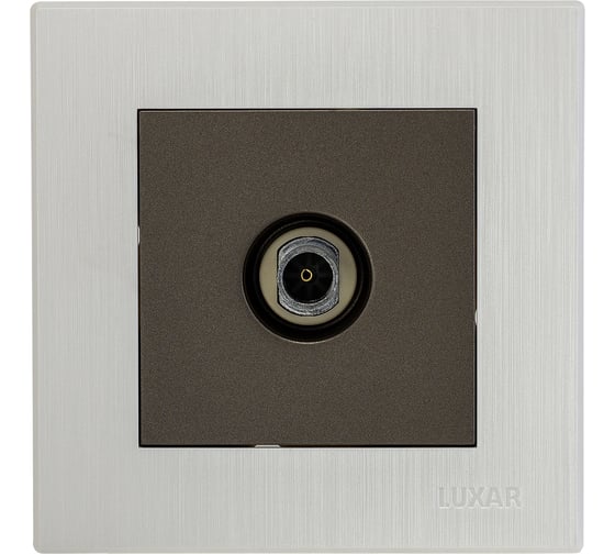 Изображение товара Розетка ТВ Luxar Mosaic с/у оконечная титан/белая с рамкой (20.040.04) 4606400430452