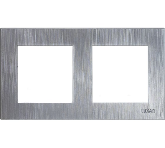 Изображение товара Рамка Luxar Mosaic на 2 поста серебро горизонт. (20.902.02) 4606400430773