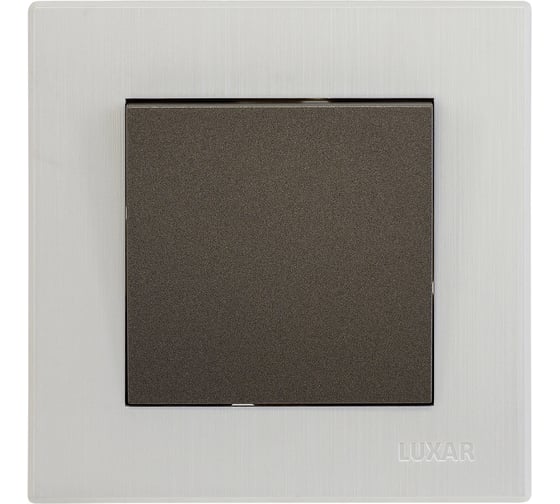 Изображение товара Выключатель Luxar Mosaic с/у 1-кл. титан/белый с рамкой, 250В 10А (20.001.04) 4606400430391