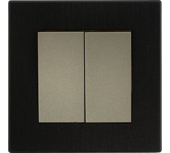 Изображение товара Выключатель Luxar Mosaic с/у 2-кл. титан/черный с рамкой, 250В 10А (20.011.06) 4606400430681