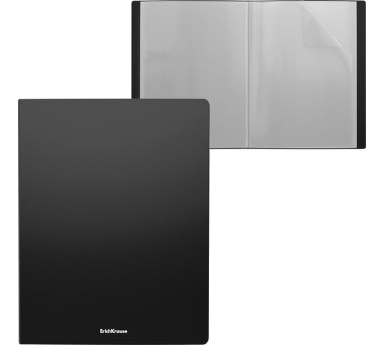 Изображение товара Папка файловая пластиковая ErichKrause Matt Classic, c 20 карманами, A4, черный, 4 шт 43066