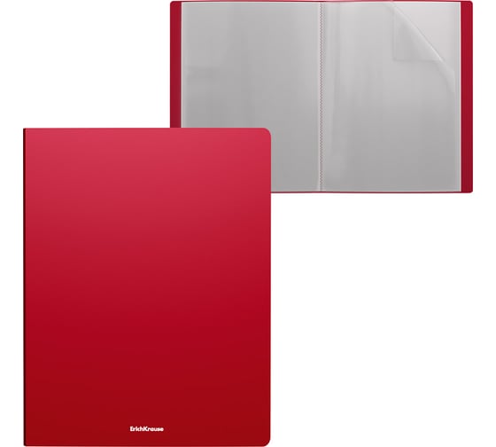 Изображение товара Папка файловая пластиковая ErichKrause Matt Classic, c 20 карманами, A4, красный, 4 шт 43069