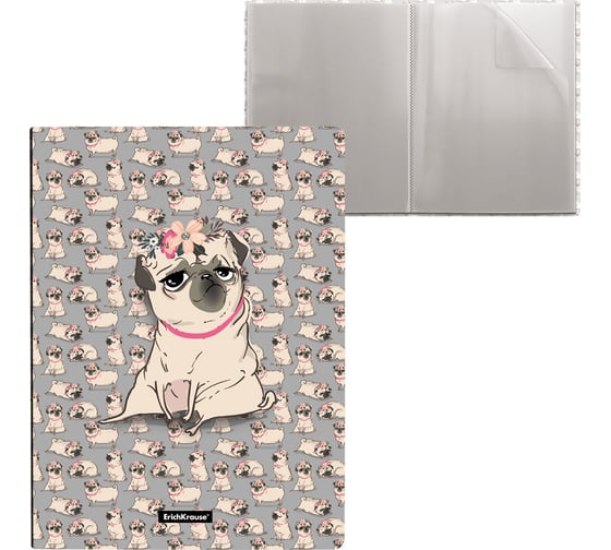 Изображение товара Папка файловая пластиковая ErichKrause Chilling Dog, с 30 карманами, А4, 4 шт 52763