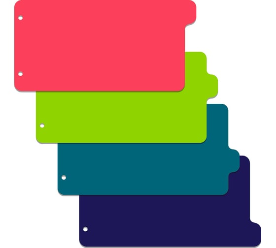 Изображение товара Набор из 4-х разделителей пластиковых ErichKrause Soft Reef, ассорти, в пакете по 12 шт 62927