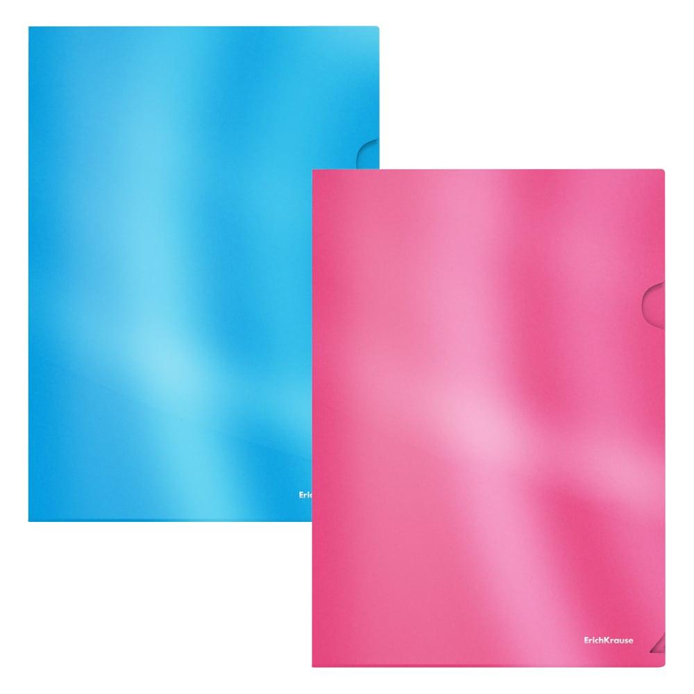 Изображение товара Набор из 4 папок-уголков пластиковых ErichKrause Glossy Bubble Gum, арома, A4, непрозрачный, ассорти 54843