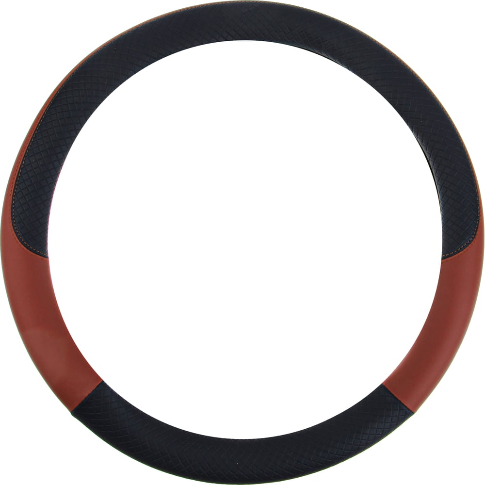 Изображение товара Оплетка руля ЕРМАК Basic экокожа, размер M, черно-коричневая 708-001