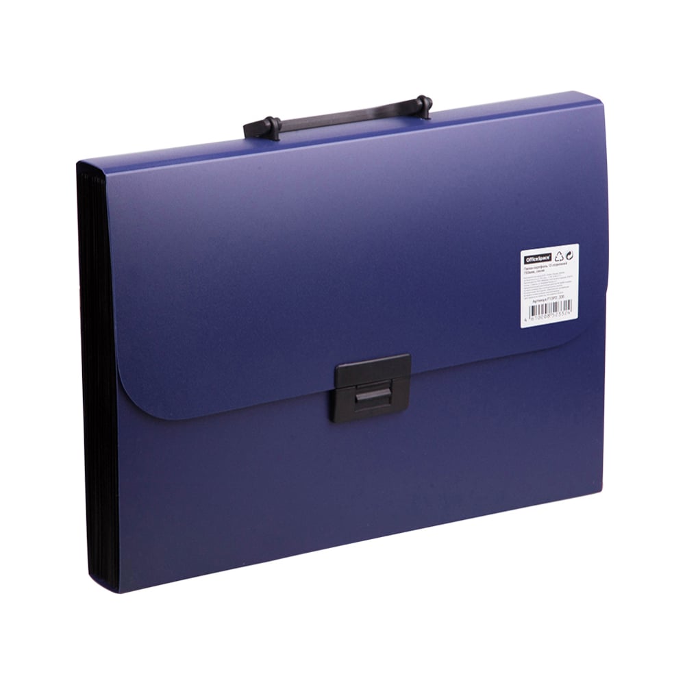 Папка-портфель OfficeSpace папка на резинке а65 12 отделений фиолетовая пастель