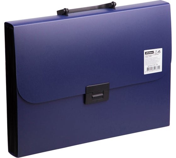 Изображение товара Папка-портфель OfficeSpace 13 отделений A4, 330х235х40 мм, 700 мкм, синий F13P2_335