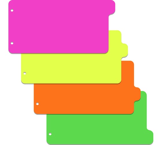 Изображение товара Набор из 4-х разделителей пластиковых ErichKrause Matt Neon, ассорти, 12 шт 62925