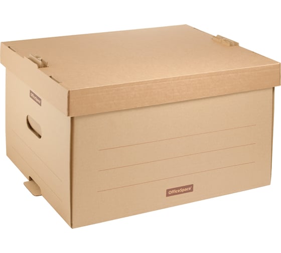Изображение товара Универсальный архивный короб OfficeSpace 26,5х34х44 см, надстраиваемый, с крышкой, картон 264792