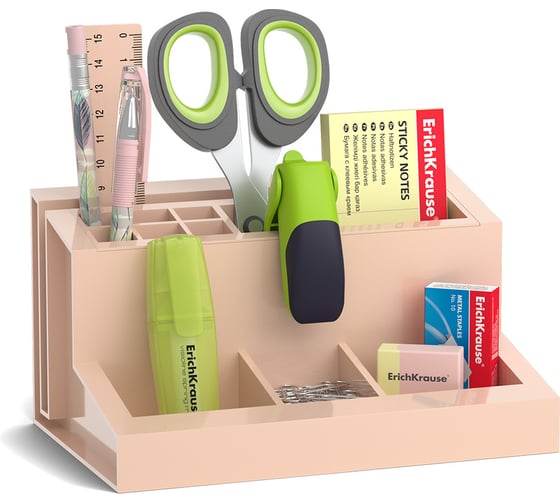 Изображение товара Набор настольный пластиковый ErichKrause Leader, Powder, розовый 55670