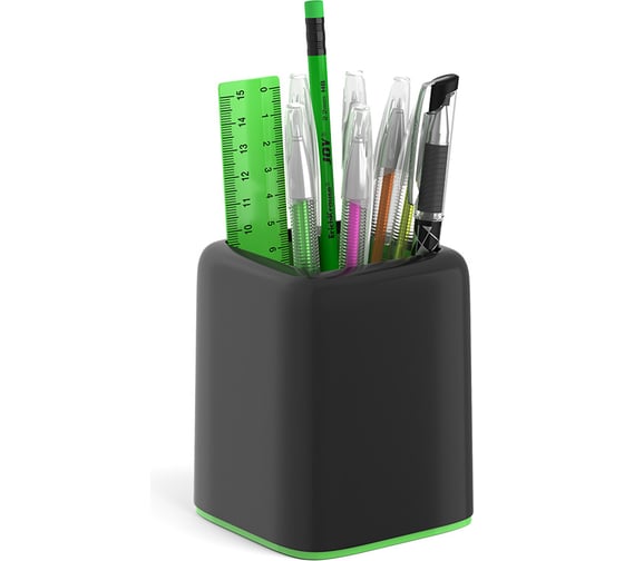 Изображение товара Набор настольный пластиковый ErichKrause Forte, Accent, черный с зеленой вставкой 55730