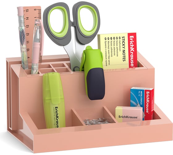 Изображение товара Набор настольный пластиковый ErichKrause Leader, Powder, персиковый 55671