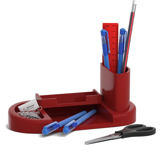 Изображение товара Набор настольный пластиковый ErichKrause Harmony, Marsala, красный 55676