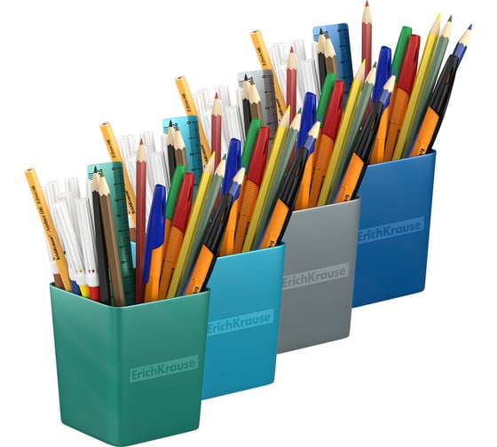 Изображение товара Набор школьный пластиковый ErichKrause Base, Ice Metallic, ассорти из 3 цветов 55699