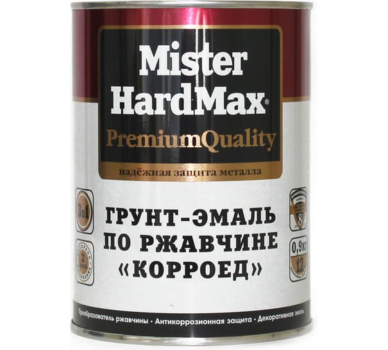 Изображение товара Грунт-эмаль по ржавчине HardMax Корроед RAL 3003 вишневый, банка 0.9 кг, 1 шт. 4690417071166