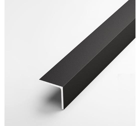 Изображение товара Декоративный угловой профиль ЛУКА алюминиевый 20х20 мм, 2.7 м, черный, 5 шт. уп. УТ000020794
