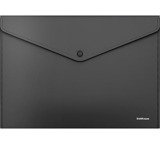 Изображение товара Папка-конверт на кнопке пластиковая ErichKrause Fizzy Classic, A4, непрозрачный, черный, 12 шт 50176