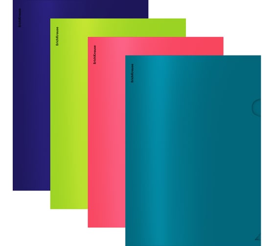 Изображение товара Папка-уголок пластиковая ErichKrause Soft Reef, A4, непрозрачный, ассорти, 12 шт 62955