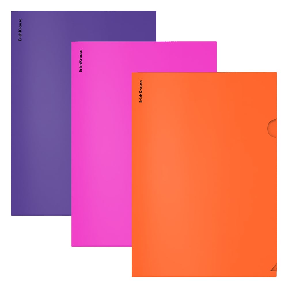 Изображение товара Папка-уголок пластиковая ErichKrause Soft Caribbean Sunset, A4, непрозрачный, ассорти, 12 шт 55160