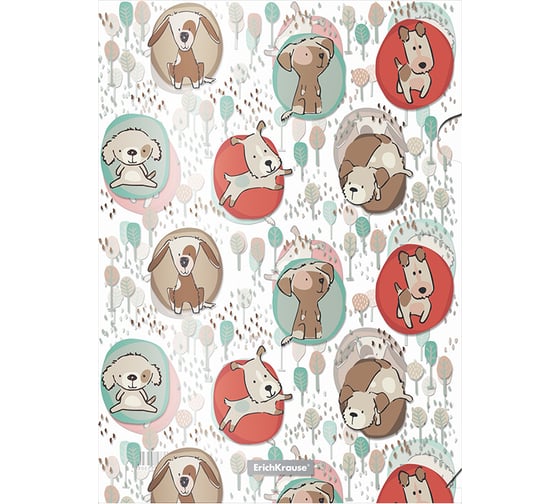 Изображение товара Папка-уголок пластиковая ErichKrause Little Dogs, A4, 12 шт 55305