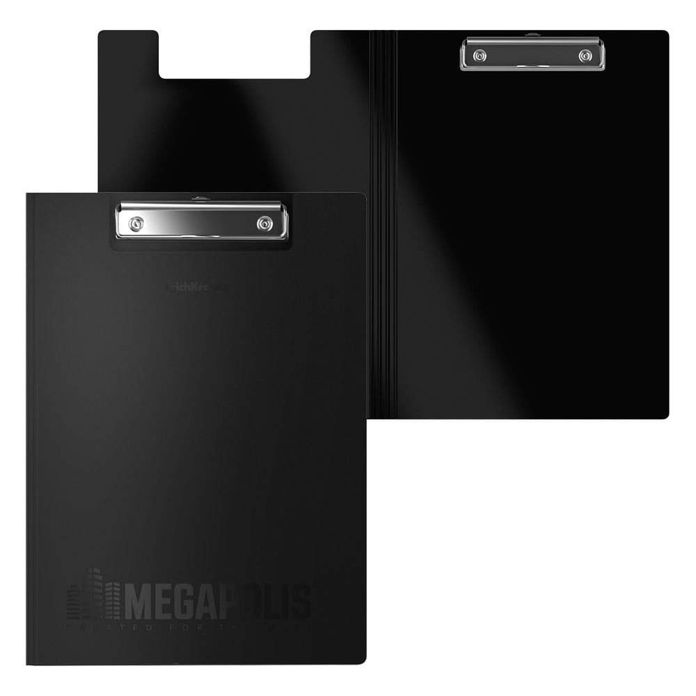 Изображение товара Папка-планшет пластиковая ErichKrause MEGAPOLIS, A4, черный, 4 шт 50142