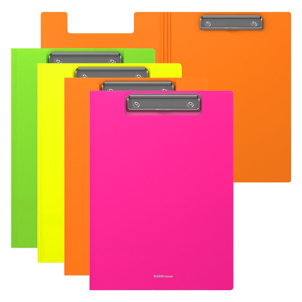 Изображение товара Пластиковая папка-планшет ErichKrause Matt Neon А4 с карманом и зажимом