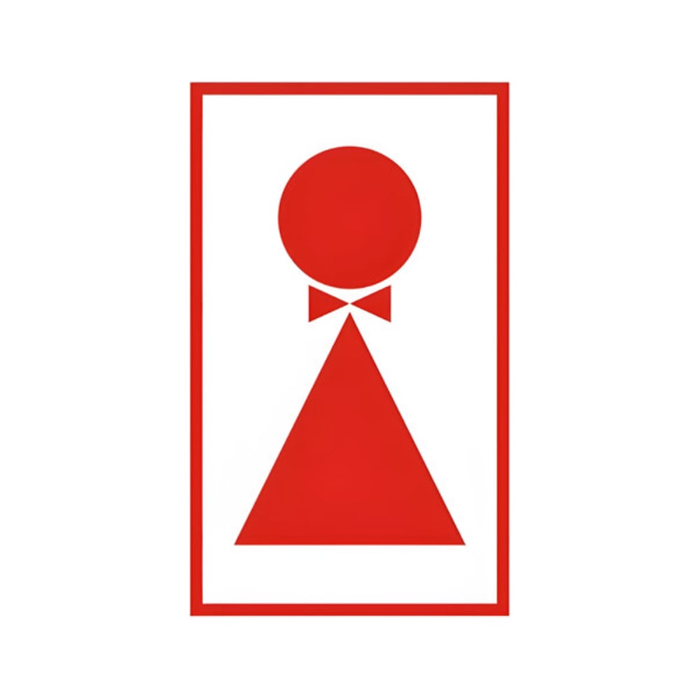 Изображение товара Знак вспомогательный ОФИСМАГ "Туалет женский", прямоугольник 120*190мм, самоклейка, /В 38 610041