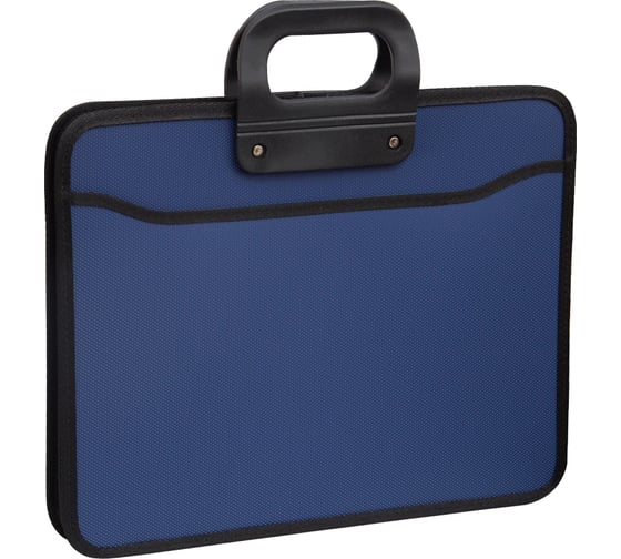 Изображение товара Папка-портфель OfficeSpace 3 отделения А4+, 390х315х120 мм, на молнии, синий 269208