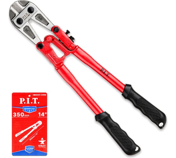 Изображение товара Болторез P.I.T. длина 360 мм, диаметр прутка 5 мм, мягкие рукоятки, 0.92 кг HBOC01-0350
