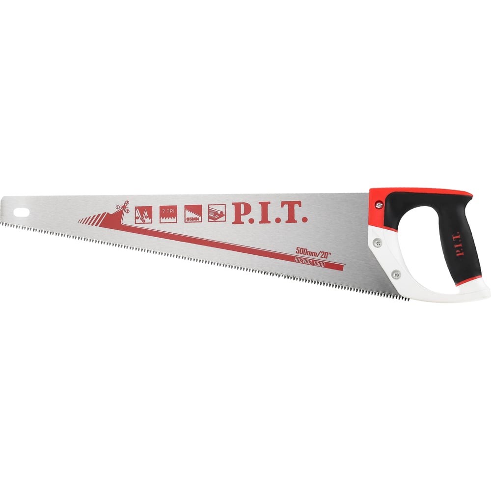 Изображение товара Ножовка по дереву P.I.T. 500 мм с трёхгранной заточкой