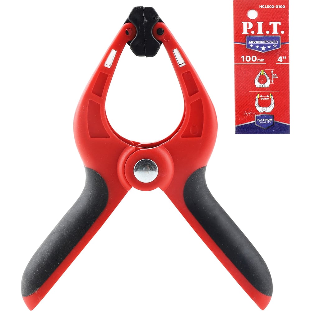 Изображение товара Струбцина пружинная P.I.T. серии ADVANCE 100 мм зажим 50x60 мм из стали и ABS