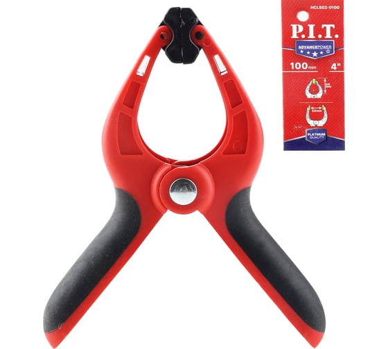 Изображение товара Струбцина пружинная P.I.T. cерия ADVANCE 100 мм, зажим 50x60 мм, пружина из стали с антикоррозийным покрытием HCLS02-0100