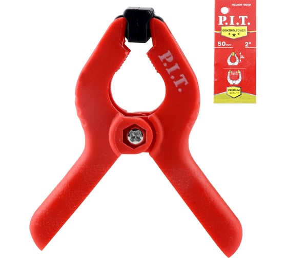 Изображение товара Струбцина пружинная P.I.T. серия CONTROL 50 мм, зажим 23x26 мм, пружина из стали с антикоррозийным покрытием HCLS01-0050