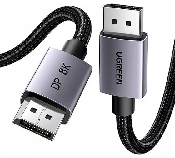 Изображение товара Кабель Ugreen DP120 DisplayPort 1.4 Male to Male 8K Cable. Длина: 2м. Цвет: серый 25905_